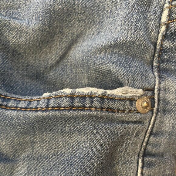 Signature Levi Strauss Jeans Womens Mid Rise Straight Leg Jeans 29x30 Distressed - Picture 13 of 16